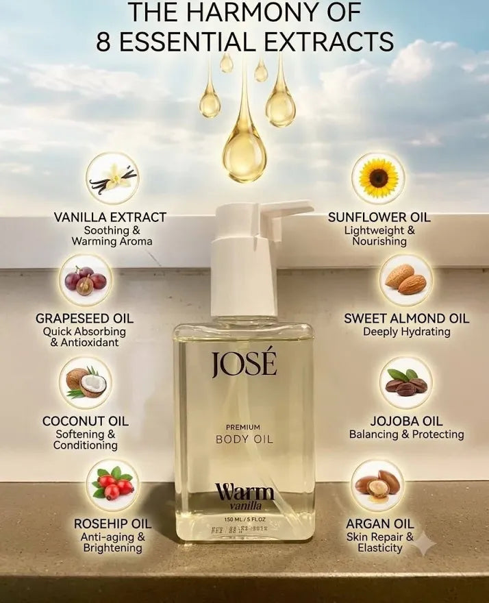 JOSÉ PREMIUM BODY OIL – WARM VANILLA 🤎